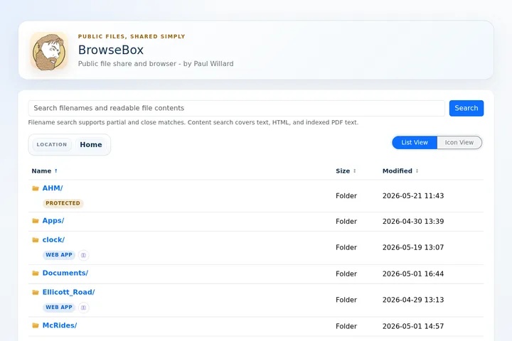 Screenshot of BrowseBox