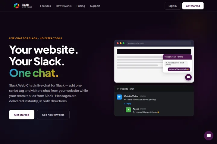 Screenshot of Slack Web Chat